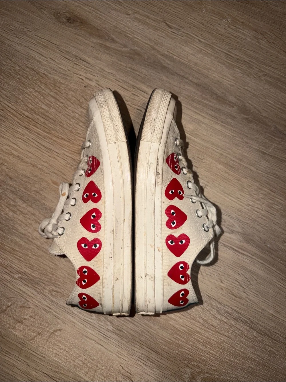 Converse x CDG Cream/White low-top sneakers